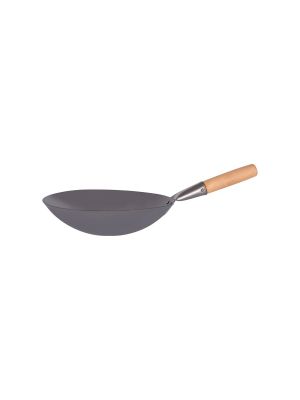 Asian Wok Iron Wood Handle 300mm
