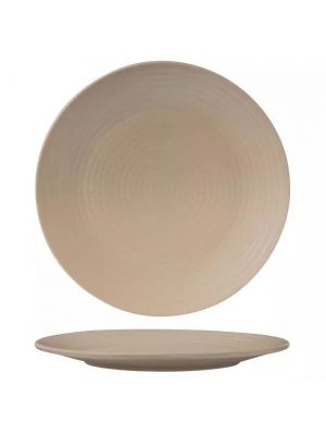 Zuma Sand Round Coupe Ribbed Plate-310mm  Box of  3