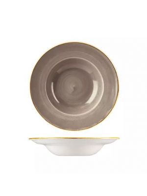 Churchill Stonecast Wide Rim Bowl-240Mm - Peppercorn Grey (Box Of - 12)