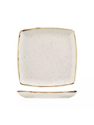 Churchill Stonecast Square Deep Plate-268X268Mm - Barley White (Box Of 6)