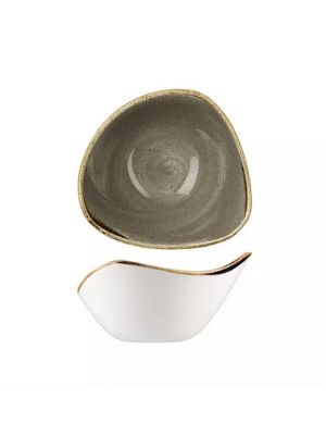 Churchill Stonecast Triangular Bowl-153Mm - Peppercorn Grey (Box Of - 12)
