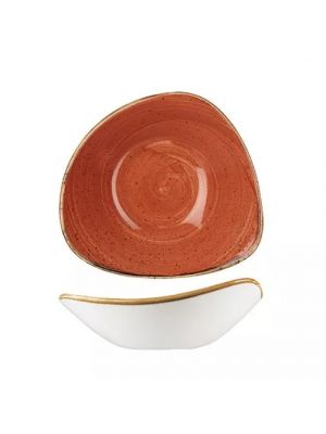 Churchill Stonecast Triangular Bowl-230Mm - Spiced Orange (Box Of - 12)