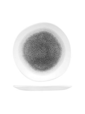 Churchill Stonecast Trace Organic Round Plate-264Mm Quartz Black Box Of  - 12