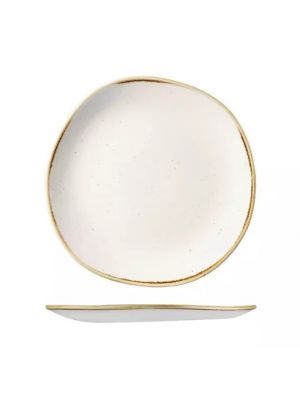 Churchill Stonecast Trace Organic Round Plate-264Mm - Barley White (Box Of - 12)