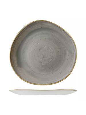 Churchill 9979128-P Stonecast Trace Organic Round Plate-286Mm Ø Box Of - Peppercorn Grey