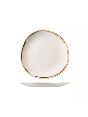 Churchill Stonecast Trace Organic Round Plate-210Mm - Barley White (Box Of - 12)