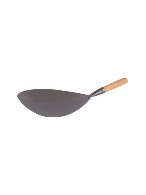Asian Wok Iron Wood Handle 355mm