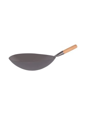 Asian Wok Iron Wood Handle 380mm