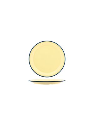 JAB Vintage Yellow / Blue Rim Round Plate 190mm