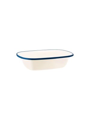 JAB Vintage Cream/Blue Rim Rectangular Server 200x145x45mm/590ml