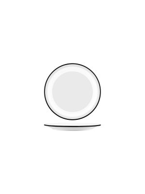 JAB Vintage White / Black Rim Round Plate 190mm