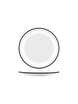 JAB Vintage White / Black Rim Round Plate 265mm