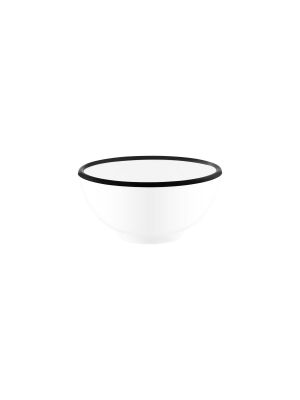 JAB Vintage White / Black Rim Round Bowl 175x80mm / 1100ml
