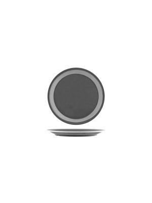 JAB Vintage Grey / White Rim Round Plate 190mm