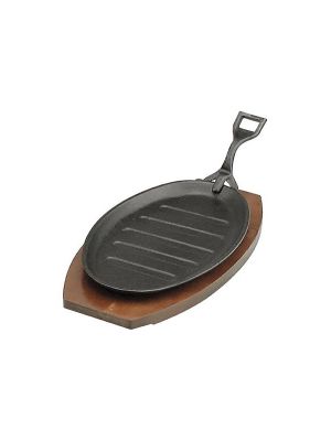 Steak Sizzler Cast Iron Black Hammerstone with Handle 290x180mm