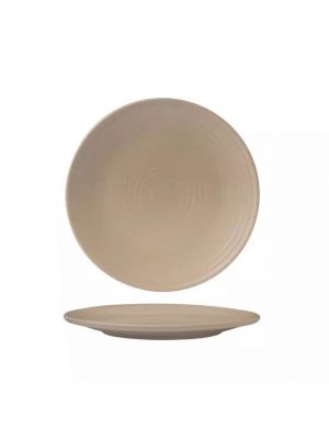 Zuma Sand Round Coupe Ribbed Plate-210mm  Box of  6