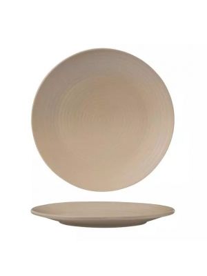 Zuma Sand Round Coupe Ribbed Plate-265mm  Box of  6