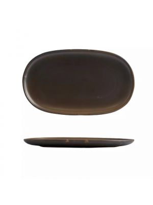 Moda Porcelain Earth Oval Coupe Plate-355X215Mm  Box Of  6