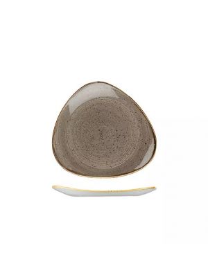 Churchill Stonecast Triangular Plate-192Mm - Peppercorn Grey (Box Of - 12)