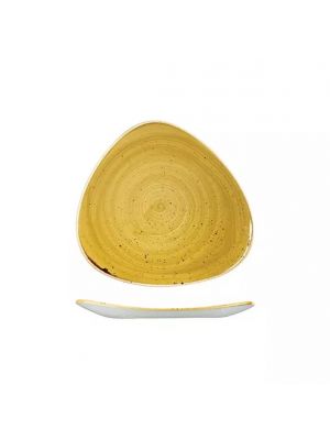 Churchill Stonecast Triangular Plate-229Mm - Mustard Seed Yellow (Box Of - 12)