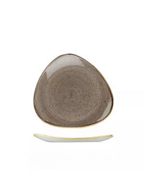 Churchill Stonecast Triangular Plate-229Mm - Peppercorn Grey (Box Of - 12)