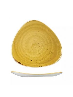 Churchill Stonecast Triangular Plate-300Mm  Box Of - Mustard Seed Yellow