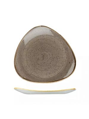 Churchill Stonecast Triangular Plate-300Mm - Peppercorn Grey (Box Of - 6)