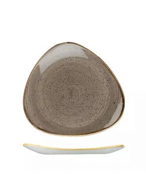 Churchill Stonecast Triangular Plate-300Mm  Box Of - Peppercorn Grey