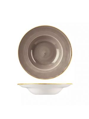 Churchill Stonecast Wide Rim Bowl-240Mm Ø Box Of - Peppercorn Grey