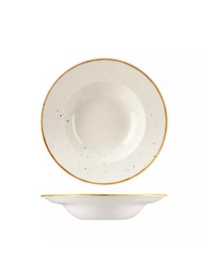 Churchill Stonecast Wide Rim Bowl-240Mm - Barley White (Box Of - 12)