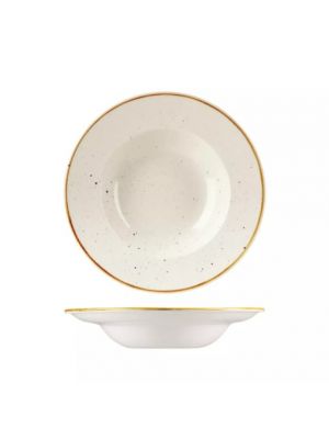 Churchill Stonecast Wide Rim Bowl-240Mm Ø Box Of - Barley White