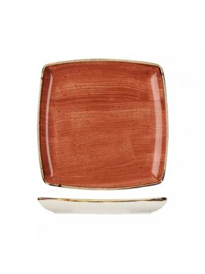 Churchill Stonecast Square Deep Plate-268X268Mm - Spiced Orange (Box Of 6)