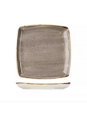 Churchill Stonecast Square Deep Plate-268X268Mm - Peppercorn Grey (Box Of 6)