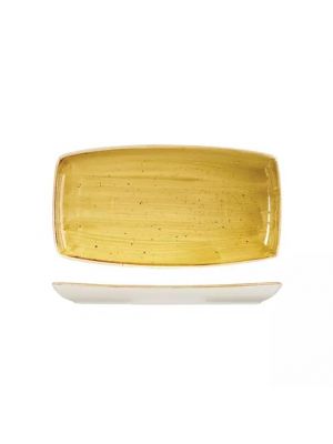 Churchill Stonecast Oblong Plate-295X150Mm - Mustard Seed Yellow (Box Of 12)