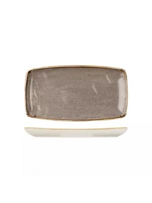Churchill Stonecast Oblong Plate-295X150Mm - Peppercorn Grey (Box Of 12)