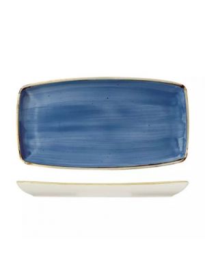 Churchill Stonecast Oblong Plate-350X185Mm - Cornflower Blue (Box Of 6)
