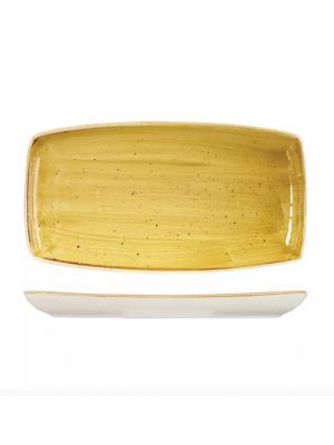 Churchill Stonecast Oblong Plate-350X185Mm - Mustard Seed Yellow (Box Of 6)
