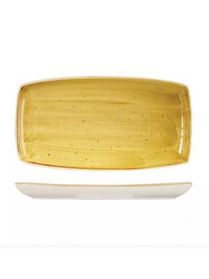 Churchill Stonecast Oblong Plate-350X185Mm  Box Of - Mustard Seed Yellow