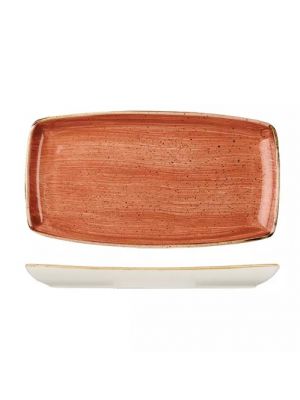 Churchill Stonecast Oblong Plate-350X185Mm - Spiced Orange (Box Of 6)