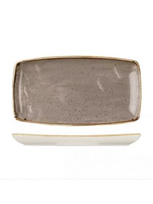 Churchill Stonecast Oblong Plate-350X185Mm - Peppercorn Grey (Box Of 6)