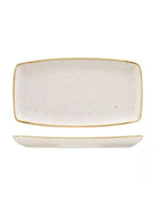 Churchill Stonecast Oblong Plate-350X185Mm - Barley White (Box Of 6)