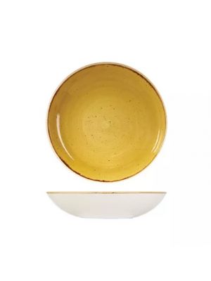 Churchill Stonecast Round Coupe Bowl-248Mm Ø 1136Ml  Box Of - Mustard Seed Yellow