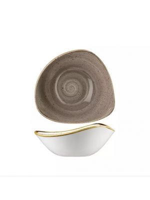 Churchill Stonecast Triangular Bowl-185Mm - Peppercorn Grey (Box Of - 12)