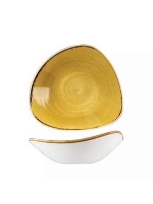 Churchill Stonecast Triangular Bowl-230Mm - Mustard Seed Yellow (Box Of - 12)