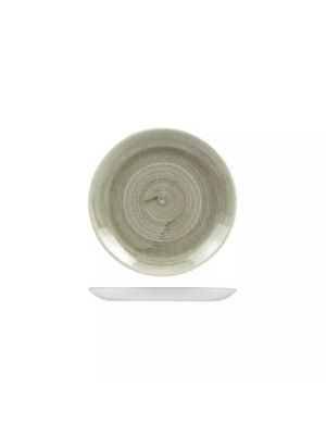 Churchill Patina Round Coupe Plate-165Mm - Burnished Green (Box Of - 12)