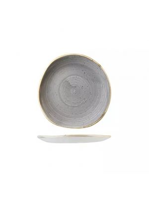 Churchill Stonecast Trace Organic Round Plate-186Mm - Peppercorn Grey (Box Of - 12)