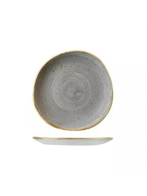 Churchill Stonecast Trace Organic Round Plate-210Mm - Peppercorn Grey (Box Of - 12)