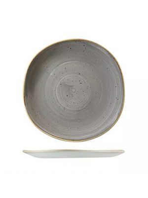 Churchill Stonecast Trace Organic Round Plate-264Mm - Peppercorn Grey (Box Of - 12)