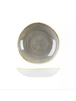 Churchill Stonecast Trace Organic Round Bowl-253Mm - Peppercorn Grey (Box Of - 12)
